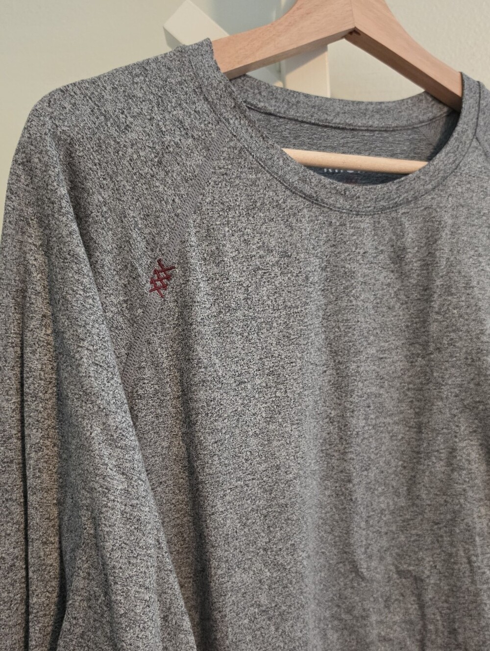 Rhone Reign Long Sleeve Performance Shirt Men's Large Heather Grey Athletic - Picture 8 of 9